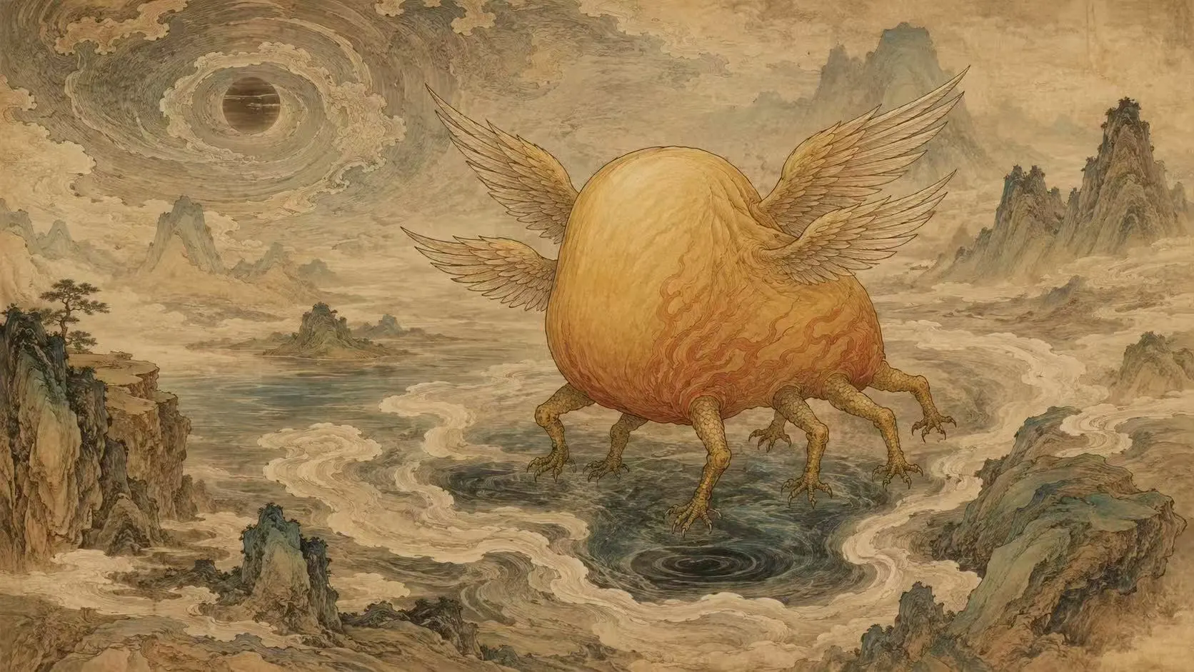Dijiang, the faceless six-legged and four-winged creature from Chinese mythology