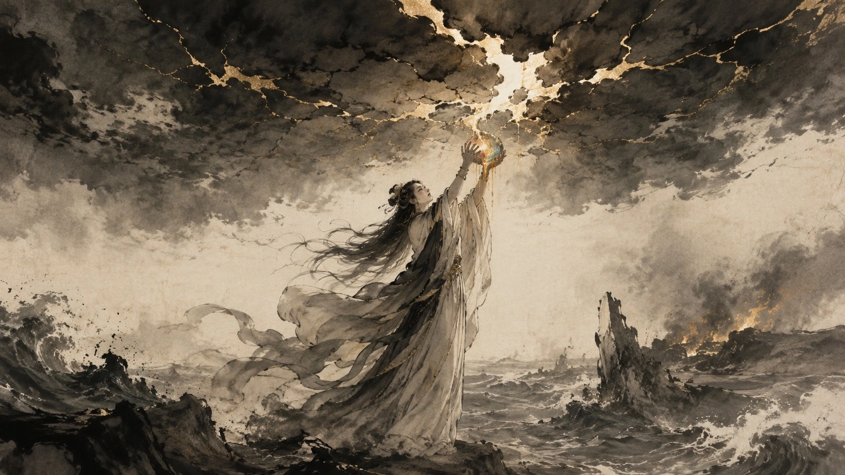 Nüwa mending the broken sky